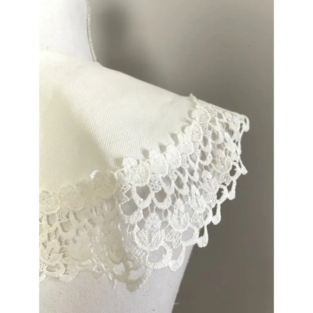Handmade White Lace Detachable Cape Collar Victorian Cottagecore French Country